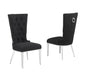 Mariano Furniture - Boucle Tufted Dining Chair in Black/Silver (Set of 2) - BQ-SC432 - GreatFurnitureDeal