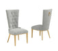 Mariano Furniture - Boucle Tufted Dining Chair in Rich Gray/Gold (Set of 2) - BQ-SC434 - GreatFurnitureDeal