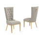 Mariano Furniture - Boucle Tufted Dining Chair in Gray/Gold (Set of 2) - BQ-SC435 - GreatFurnitureDeal