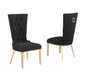 Mariano Furniture - Boucle Tufted Dining Chair in Black/Gold (Set of 2) - BQ-SC436 - GreatFurnitureDeal