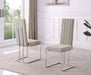 Mariano Furniture - Boucle Line Tufted Dining Chair in Gray/Silver (Set of 2) - BQ-SC441 - GreatFurnitureDeal