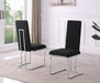 Mariano Furniture - Boucle Line Tufted Dining Chair in Black/Silver (Set of 2) - BQ-SC442 - GreatFurnitureDeal