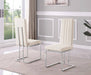 Mariano Furniture - Boucle Line Tufted Dining Chair in Cream/Silver (Set of 2) - BQ-SC443 - GreatFurnitureDeal
