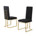 Mariano Furniture - Boucle Line Tufted Dining Chair in Black/Gold (Set of 2) - BQ-SC446 - GreatFurnitureDeal
