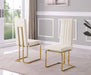 Mariano Furniture - Boucle Line Tufted Dining Chair in Cream/Gold (Set of 2) - BQ-SC447 - GreatFurnitureDeal