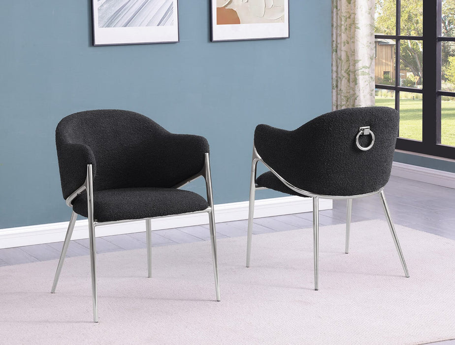 Mariano Furniture - Teddy Boucle Fabric Side Chiar in Silver (Set of 2) - BQ-SC452 - GreatFurnitureDeal