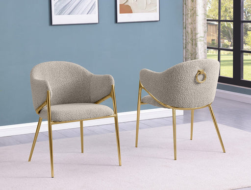 Mariano Furniture - Teddy Boucle Fabric Side Chiar in Gold (Set of 2) - BQ-SC455 - GreatFurnitureDeal