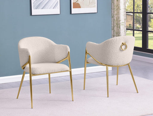 Mariano Furniture - Teddy Boucle Fabric Side Chiar in Gold (Set of 2) - BQ-SC457 - GreatFurnitureDeal