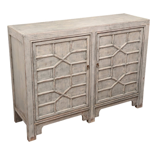 GJ Styles - Lattice Front Cabinet Antique Blue - SC48 - GreatFurnitureDeal