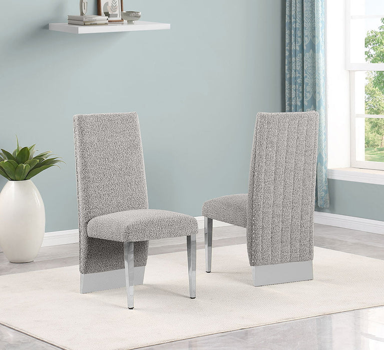 Mariano Furniture - Boucle Fabric Side Chair in Rich Gary (Set of 2) - BQ-SC560 - GreatFurnitureDeal
