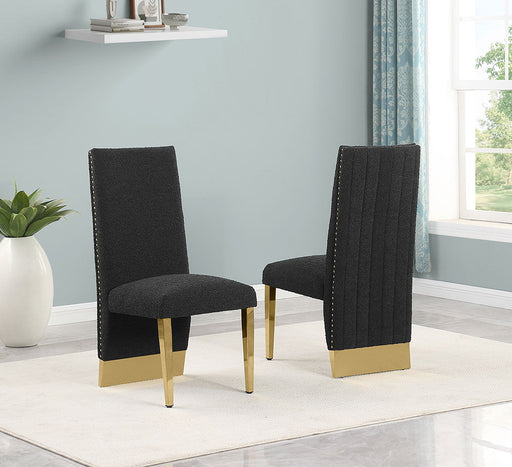 Mariano Furniture - Boucle Fabric Side Chair in Black (Set of 2) - BQ-SC566 - GreatFurnitureDeal