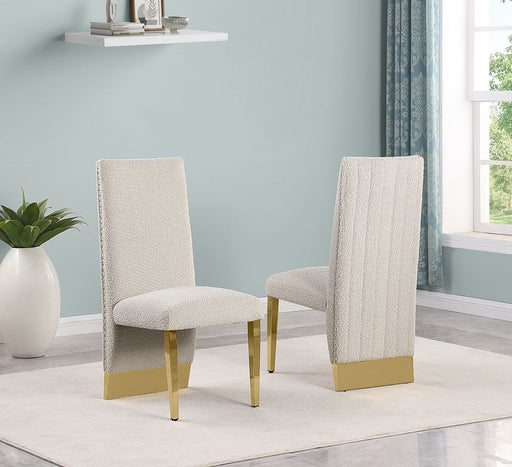 Mariano Furniture - Boucle Fabric Side Chair in Cream (Set of 2) - BQ-SC567 - GreatFurnitureDeal