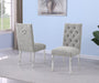Mariano Furniture - Boucle Tufted Dining Chair in Rich Gray/Silver(Set of 2) - BQ-SC570 - GreatFurnitureDeal