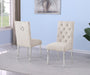 Mariano Furniture - Boucle Tufted Dining Chair in Cream/Silver(Set of 2) - BQ-SC573 - GreatFurnitureDeal