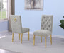 Mariano Furniture - Boucle Tufted Dining Chair in Rich Gray/Gold (Set of 2) - BQ-SC574 - GreatFurnitureDeal