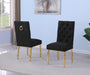Mariano Furniture - Boucle Tufted Dining Chair in Black/Gold (Set of 2) - BQ-SC576 - GreatFurnitureDeal