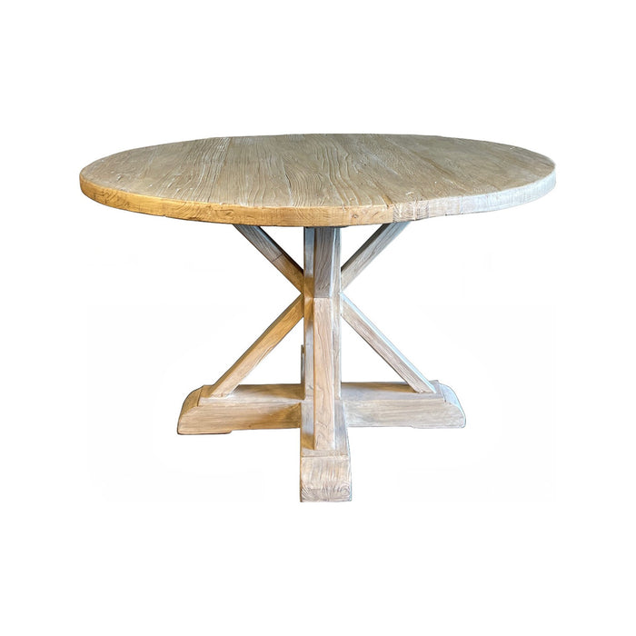GJ Styles - Small Round Dining Table In Bleached Elm - SC69 - GreatFurnitureDeal