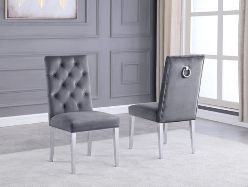 Mariano Furniture - Velvet Side Chair in Dark Gray (Set of 2) - BQ-SC70 - GreatFurnitureDeal