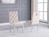 Mariano Furniture - Velvet Side Chair in Cream (Set of 2) - BQ-SC72 - GreatFurnitureDeal