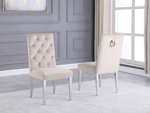 Mariano Furniture - Velvet Side Chair in Cream (Set of 2) - BQ-SC72 - GreatFurnitureDeal