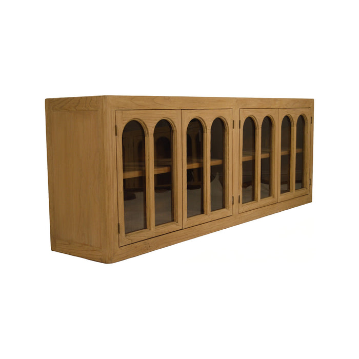GJ Styles - Arched Glass Door Cabinet Bleached Elm - SC85 - GreatFurnitureDeal