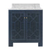 Worlds Away - Schaffer Bath Vanity in Matte Navy Lacquer - SCHAFFER NVY - GreatFurnitureDeal