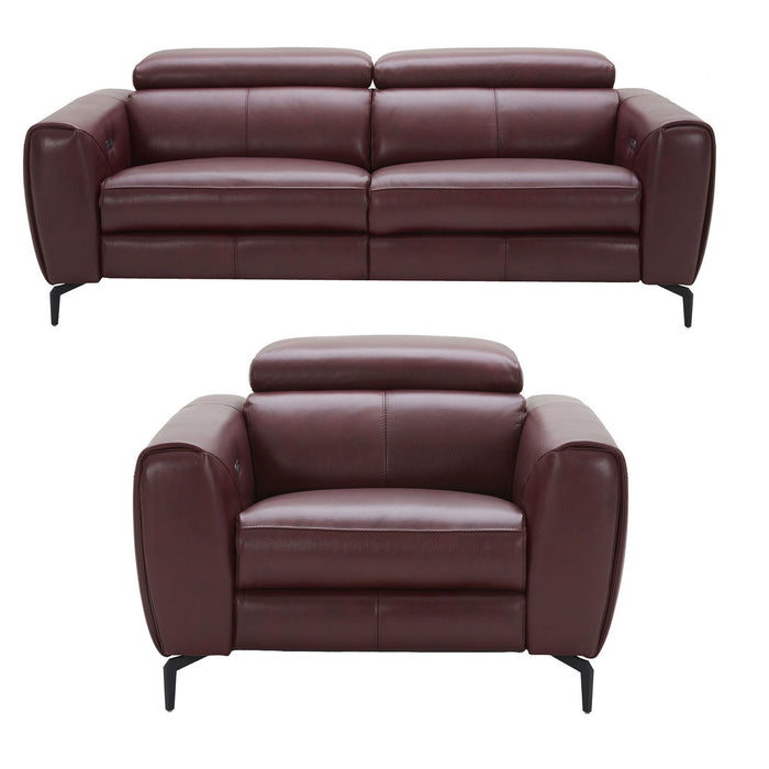 J&M Furniture - Lorenzo 2 Piece Motion Sofa Set in Merlot - 18822-SC-MERLOT