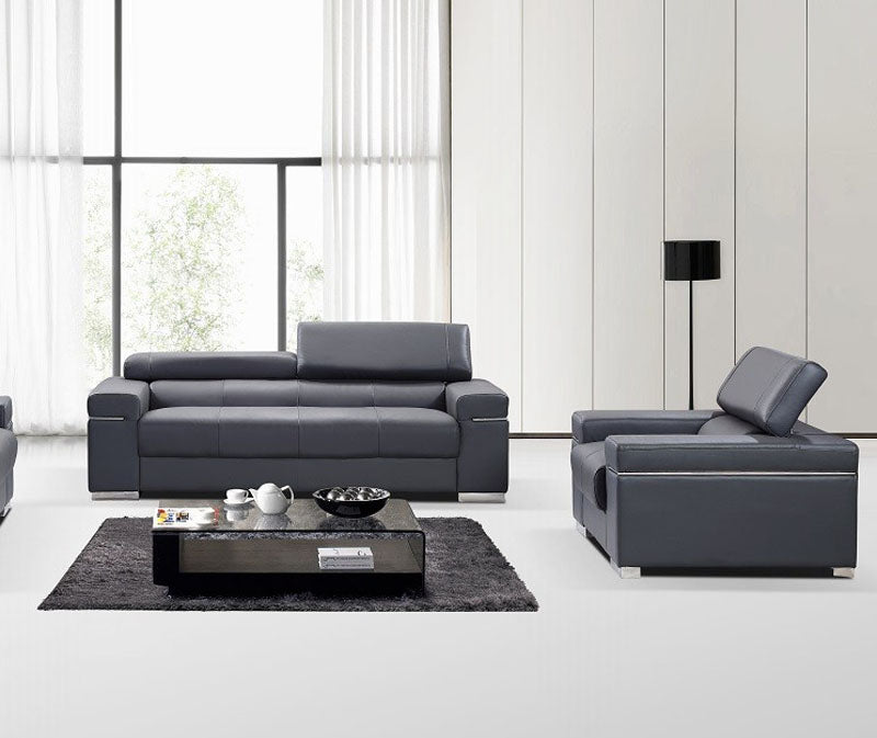 J&M Furniture - Soho 2 Piece Sofa Set in Grey - 176551113-SC-GRY