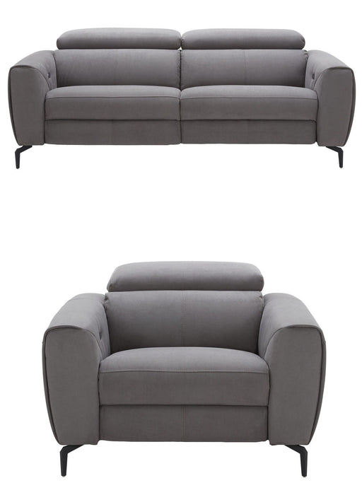 J&M Furniture - Lorenzo 2 Piece Motion Sofa Set in Grey - 18824-SC-GREY