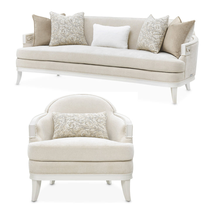 AICO Furniture - La Marisia Chenille 2 Piece Sofa Set - Tranquil/Creamy Pearl - 9089815-35-TRQUL-124 - GreatFurnitureDeal
