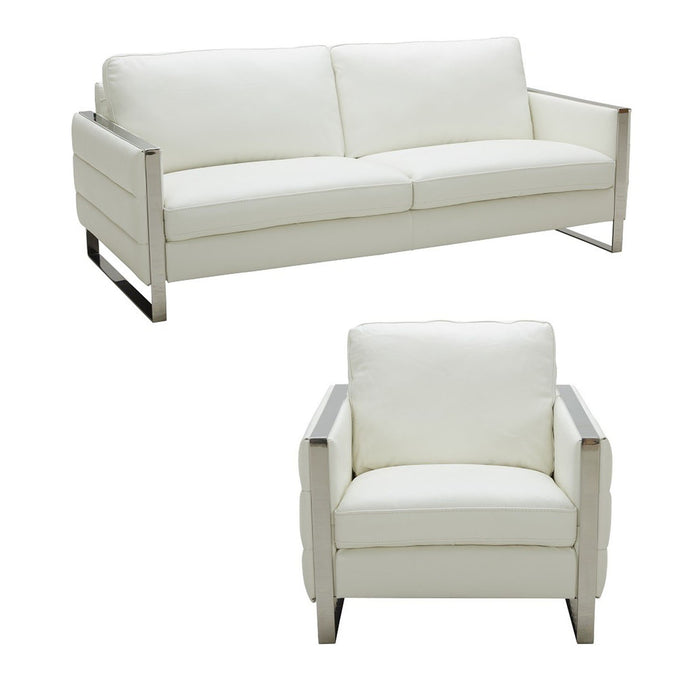 J&M Furniture - Constantin White 2 Piece Sofa Set - 18571-SC-WHT - GreatFurnitureDeal