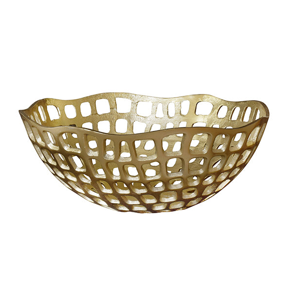 Worlds Away - Decorative Bowl With Organic Open Design In Textured Brass Finish - SIERRA - GreatFurnitureDeal