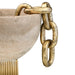 Worlds Away - Travertine Marble Bowl With Ribbed Brass Base - SITA - GreatFurnitureDeal