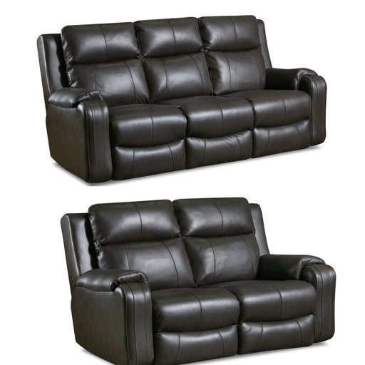 Southern Motion - Contour 2 Piece Power Headrest Reclining Sofa Set in Fossil - 381-61-51P - GreatFurnitureDeal