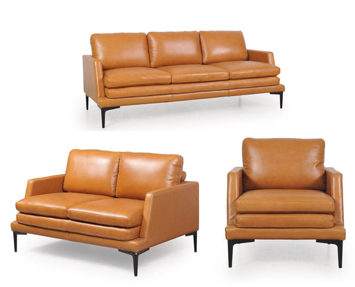 Moroni - Rica Full Leather 3 Piece Living Room Set in Tan - 43903BS1961-SLC - GreatFurnitureDeal