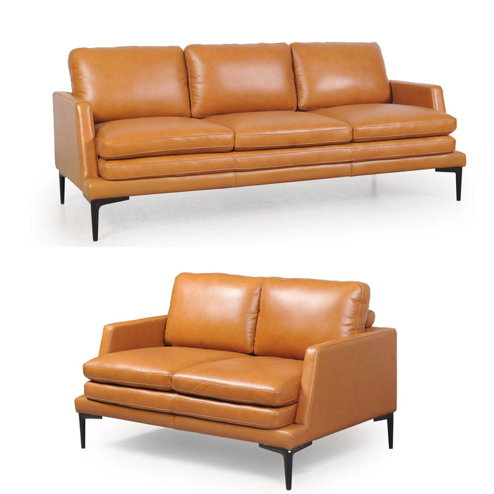 Moroni - Rica Full Leather 2 Piece Sofa Set in Tan - 43903BS1961-SL