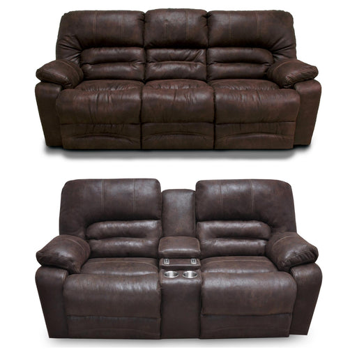 Franklin Furniture - Legacy 2 Piece Manual Reclining Sofa Set in Chocolate - 50044-50034 - GreatFurnitureDeal
