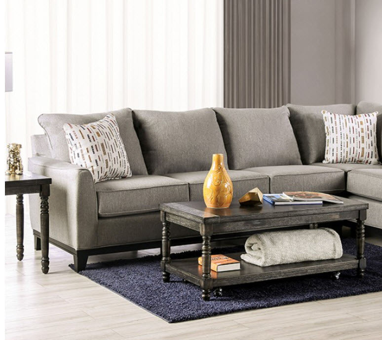 Furniture of America - Lantwit Sectional in Light Gray - SM1118-SECT - GreatFurnitureDeal