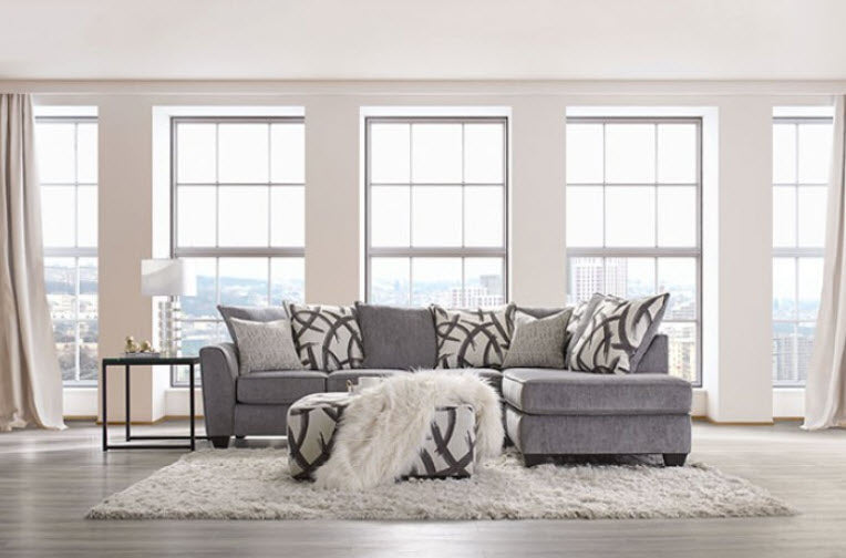 Furniture of America - Amersham Sectional in Gray - SM5174-SECT - GreatFurnitureDeal