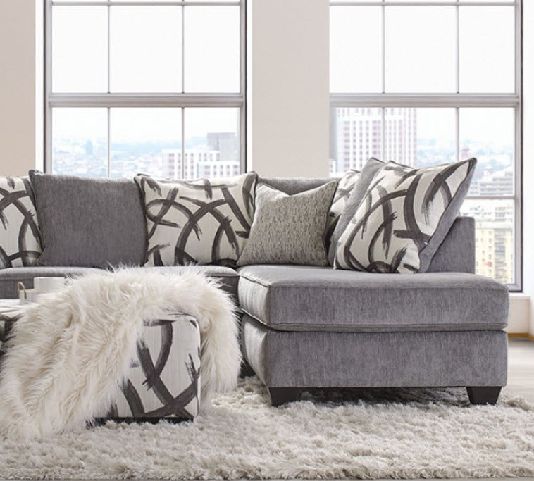 Furniture of America - Amersham Sectional in Gray - SM5174-SECT - GreatFurnitureDeal