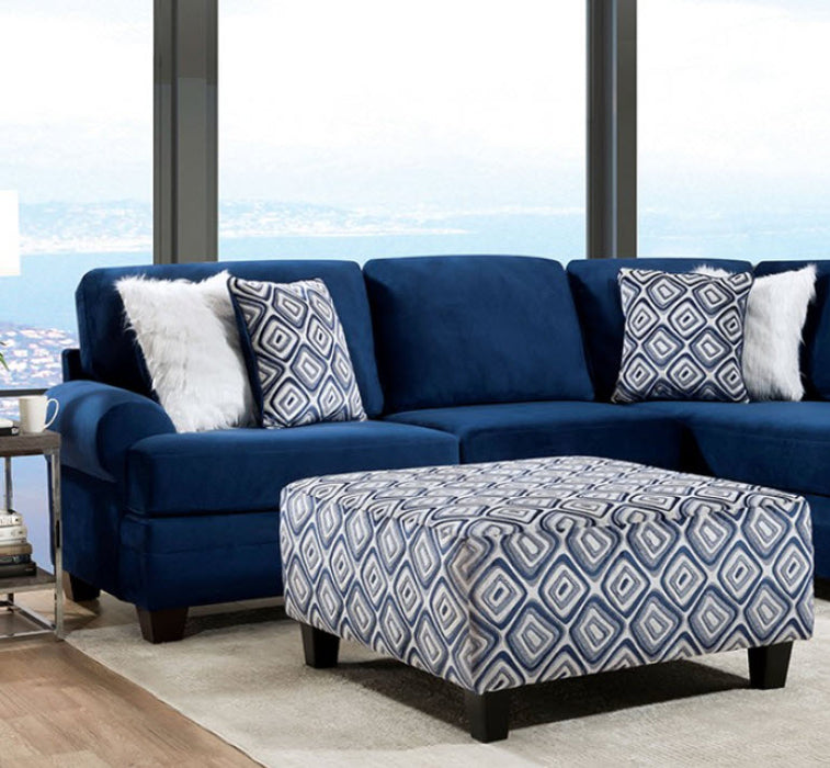 Furniture of America - Waldport Sectional in Navy - SM5175-SECT - GreatFurnitureDeal