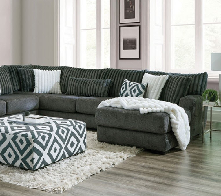 Furniture of America - Loughton Sectional in Gun Metal - SM5196-SECT - GreatFurnitureDeal