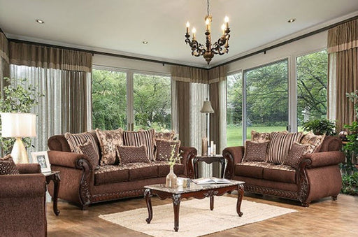 Furniture of America - Tabitha Sofa in Brown, Gold - SM6109-SF - GreatFurnitureDeal