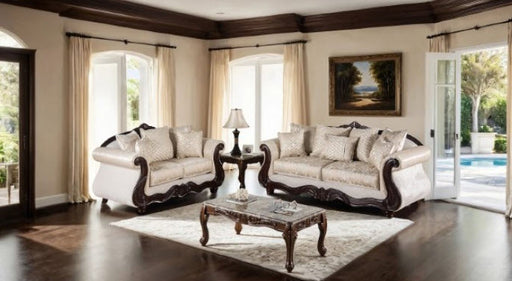 Furniture of America - Huelva Sofa in Beige/Dark Cherry - SM6452-SF - GreatFurnitureDeal