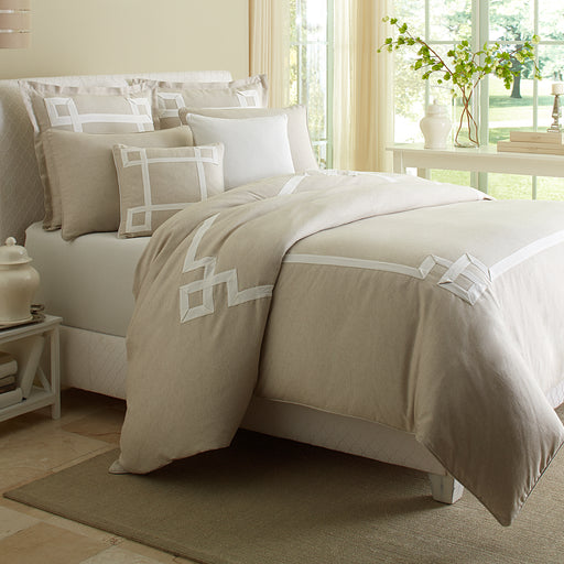 AICO Furniture - Simplicity"7pc Queen Duvet Set" Natural - BCS-QD07-SMPLC-NAT - GreatFurnitureDeal