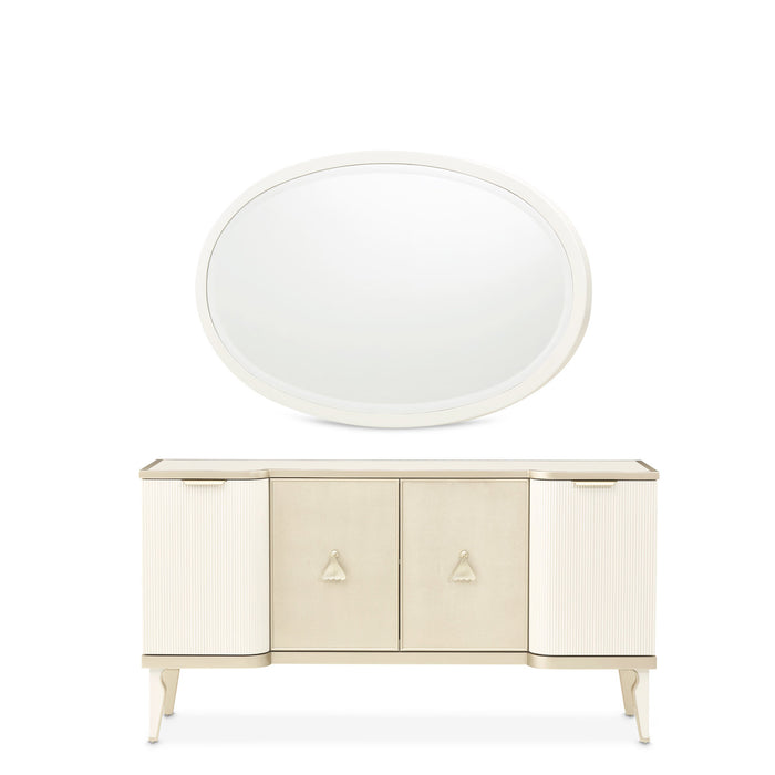 AICO Furniture - La Marisia Wall Mirror - Creamy Pearl - 9089260-112 - GreatFurnitureDeal