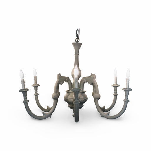 GJ Styles - Wooden Chandelier in Grey Finish - SN602 - GreatFurnitureDeal