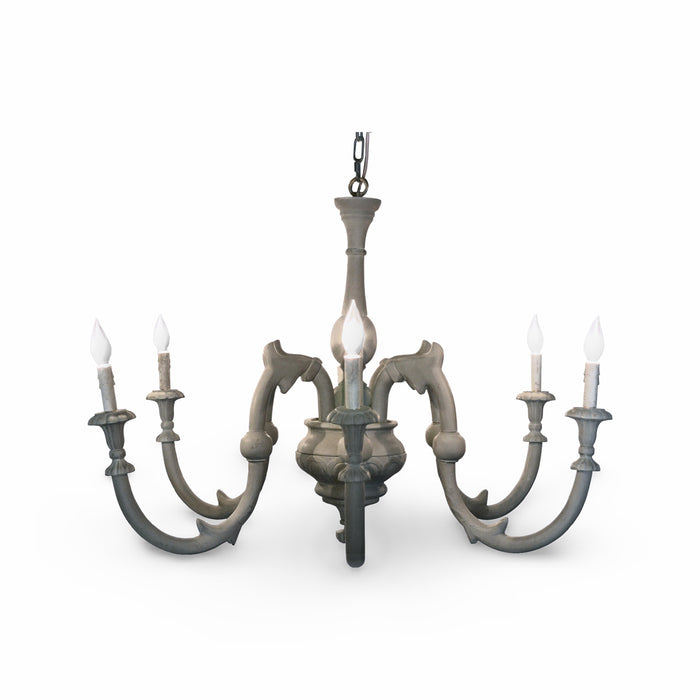GJ Styles - Wooden Chandelier in Grey Finish - SN602