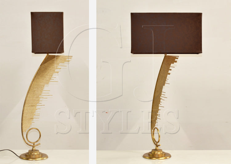 GJ Styles - Ahab Table Lamp with Leather Shade - SN619