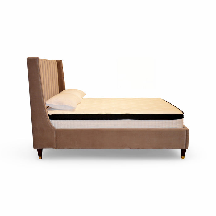 GJ Styles - Yuki Queen Size Bed Mushroom Velvet - SN631 - GreatFurnitureDeal